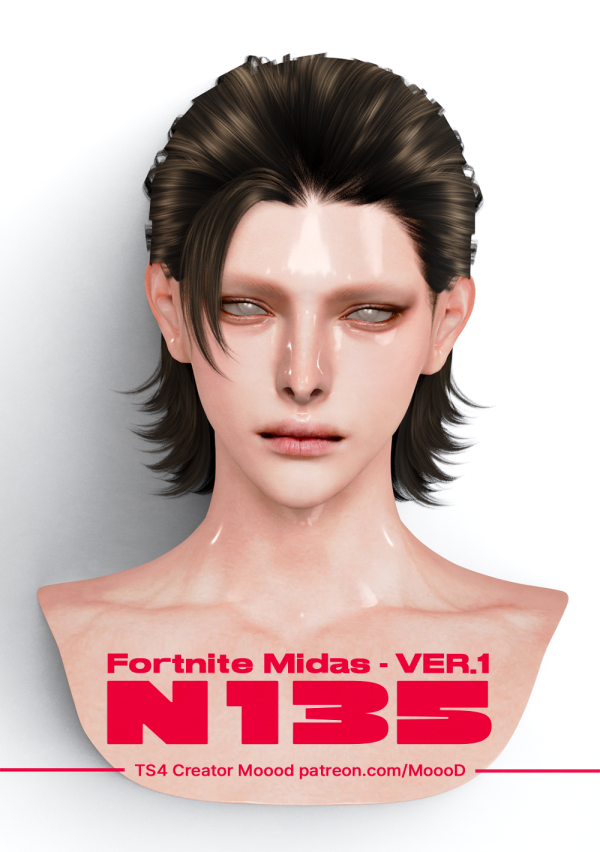 Alpha [SIMS4TS4] MoooD Hair N135 by simsfinds - The Sims 4 Custom Content