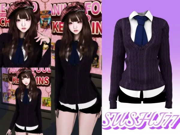 Alpha u3010SUSHI77u3011S104 College Style Pants - The Sims 4 Custom Content
