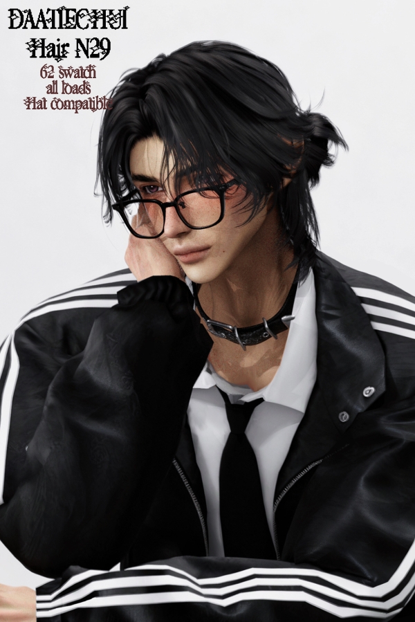 Alpha DAATIECHUI_Hair 29 by simsfinds - The Sims 4 Custom Content