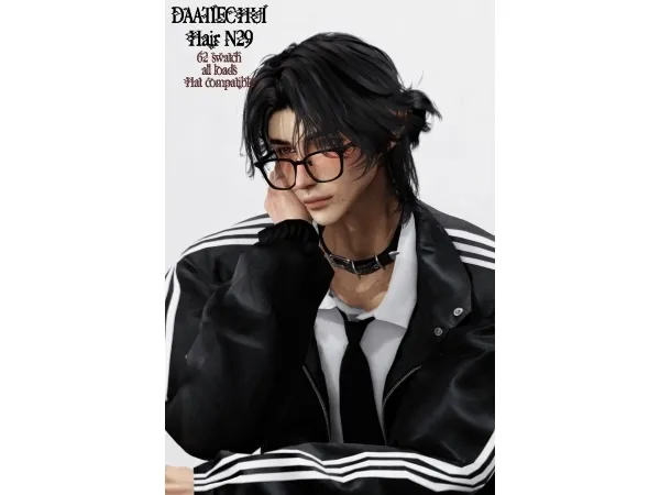 Alpha DAATIECHUI_Hair 29 - The Sims 4 Custom Content