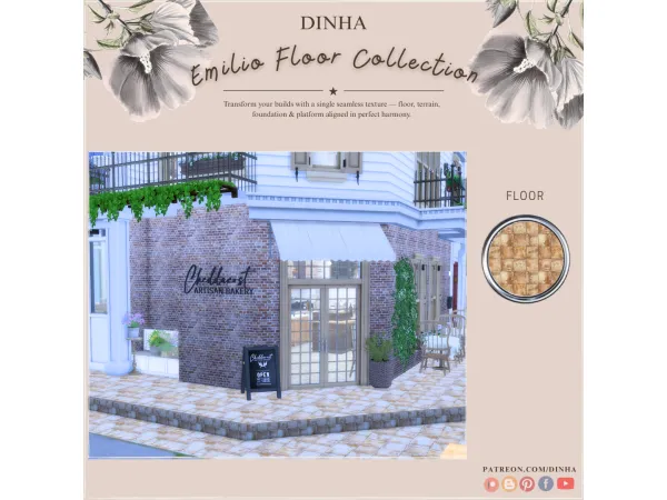Alpha Emilio Floor Collection floor terrain paint foundation and platforms - The Sims 4 Custom Content