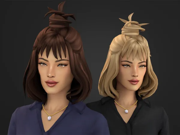 Maxis Match Luella Set Hairstyle - The Sims 4 Custom Content