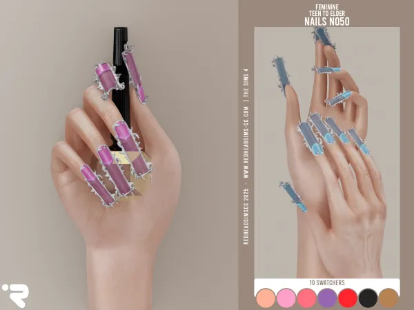 Alpha AF NAILS N050 - The Sims 4 Custom Content