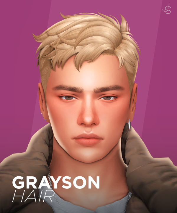 Maxis Match Grayson Hair by simsfinds - The Sims 4 Custom Content