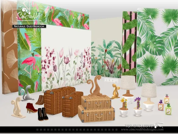 Mix Naturalis Guest Bedroom decor - The Sims 4 Custom Content