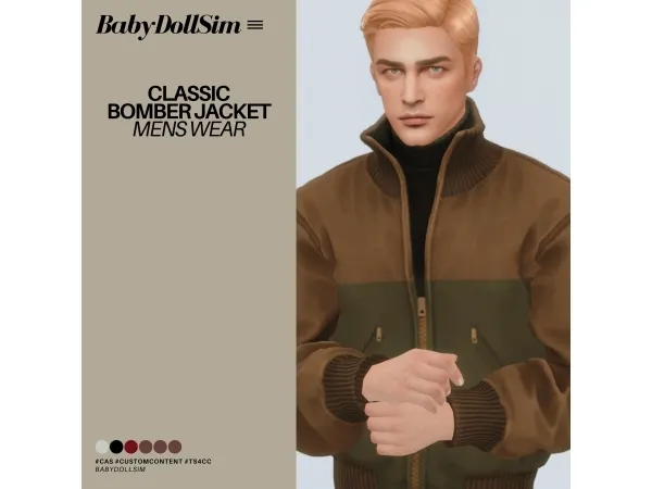 Maxis Match Classic Bomber Jacket by XXXBABYDOLL - The Sims 4 Custom Content