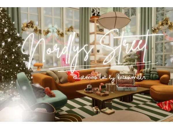 Mix Nordlys Street u2013 A Cozy Nordic Christmas Build by katesimblr - The Sims 4 Custom Content