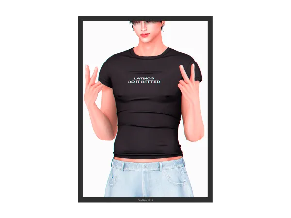 Alpha Bleep Babytee Cropped Babytee by plbsims - The Sims 4 Custom Content