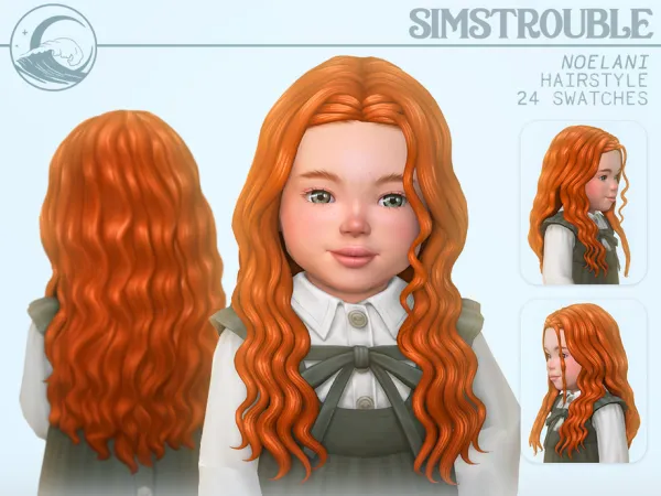 Noelani Hairstyle - Toddler 3 Versions by simstrouble