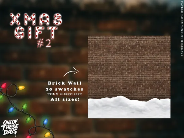 Mix OOTD BuildBuy XMAS GIFT 2 Brick Wall - The Sims 4 Custom Content