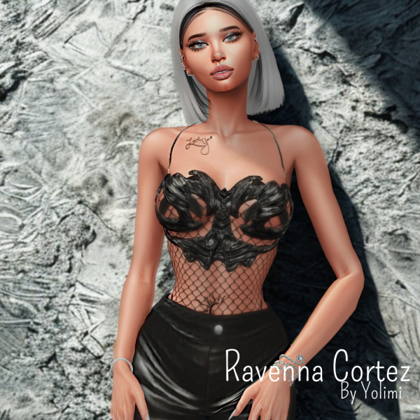 Alpha Ravenna Cortez Silver Baddie Glam by yolimi - The Sims 4 Custom Content