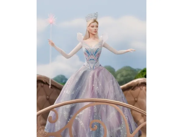 Alpha WICKED FOR GOOD GLINDA'S GOWN by Makemysims - The Sims 4 Custom Content