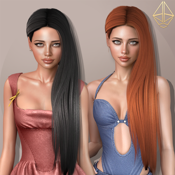 Alpha Soraya long female hairstyle by aurum - The Sims 4 Custom Content