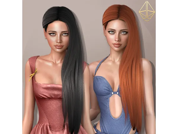 Alpha Soraya long female hairstyle - The Sims 4 Custom Content