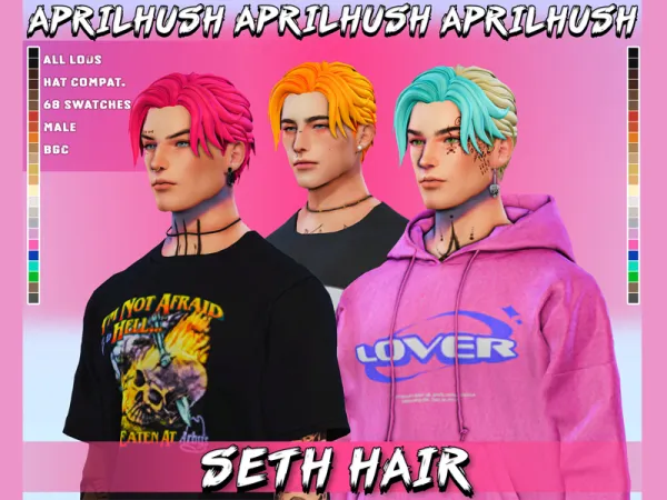 Sims 4 [aprilhush] Seth hair by aprilhush