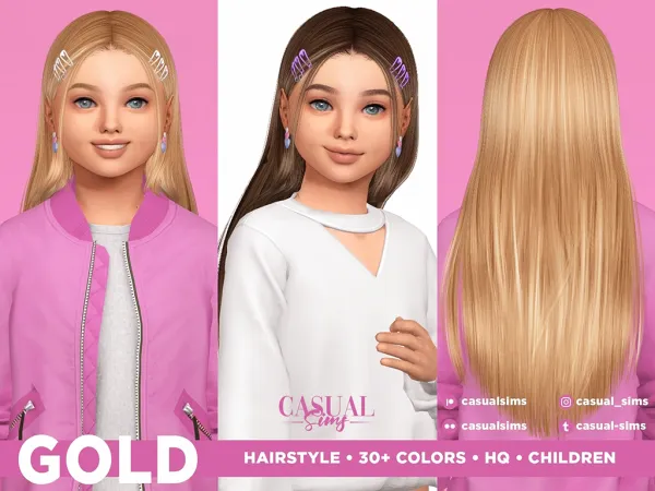 Gold Hairstyle With Bangs - Children