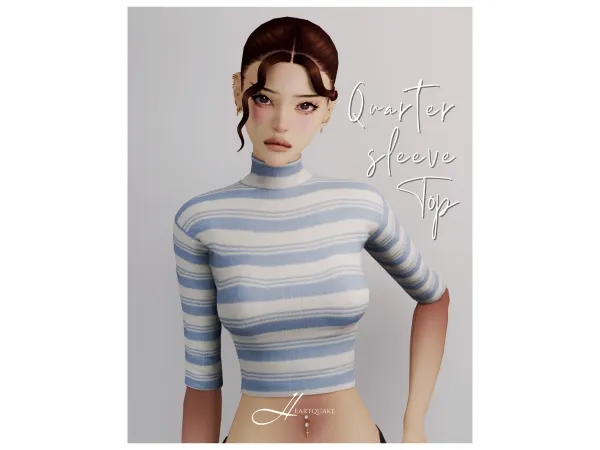 Sims 4 heartquake u2661 | quarter sleeve top