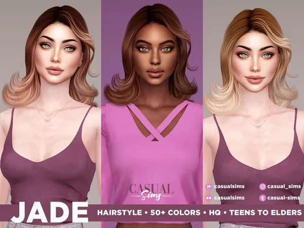 Alpha Jade Hairstyle Left - The Sims 4 Custom Content