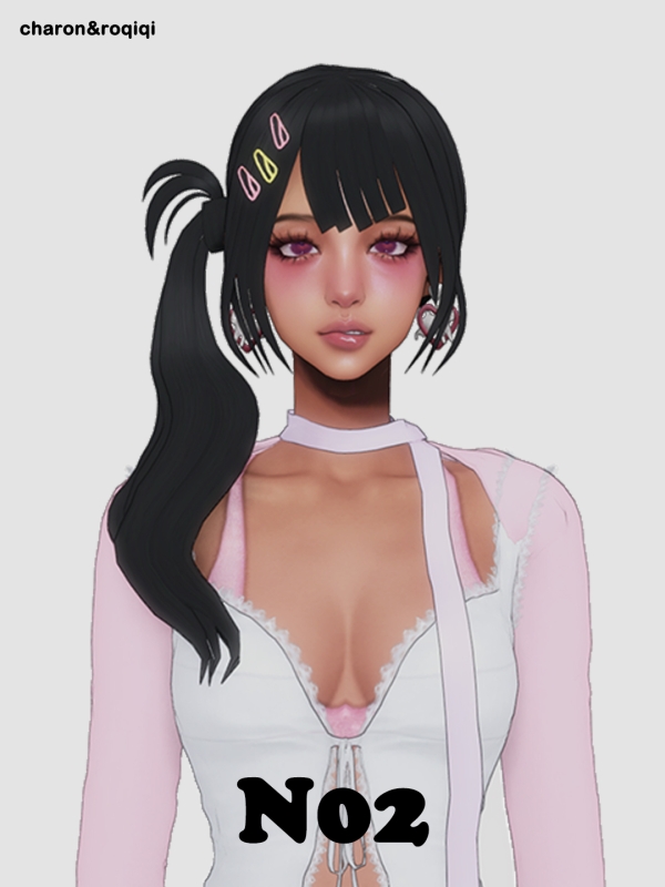 Maxis Match [charonroqiqi]N02 hair by roqiqi - The Sims 4 Custom Content
