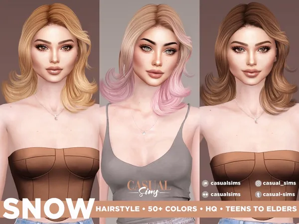 Alpha Snow Hairstyle Right - The Sims 4 Custom Content