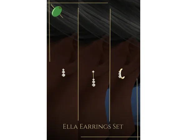 Alpha Ella Earrings Set - The Sims 4 Custom Content