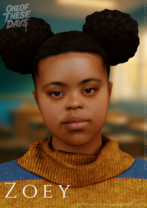 Alpha Zoey Visibility Collection Down SKIN tray files by oneofthesedays - The Sims 4 Custom Content