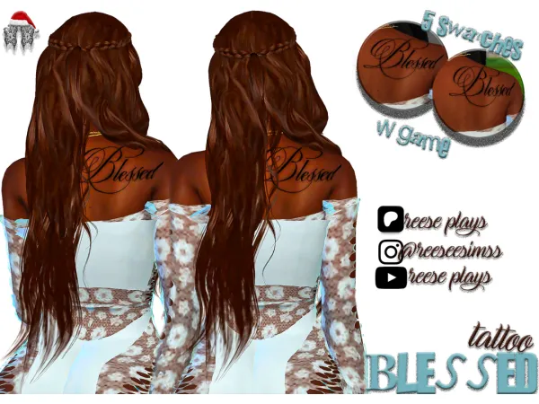 Alpha Blessed Back Tattoo - The Sims 4 Custom Content