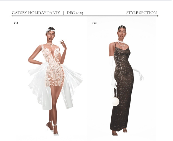Alpha Holiday Party Gatsby themed Lookbook feat Octavia Baileymoon by simsfinds - The Sims 4 Custom Content
