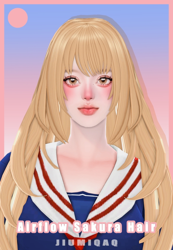 Maxis Match JIUMIQAQ Airflow Sakura Hair by simsfinds - The Sims 4 Custom Content