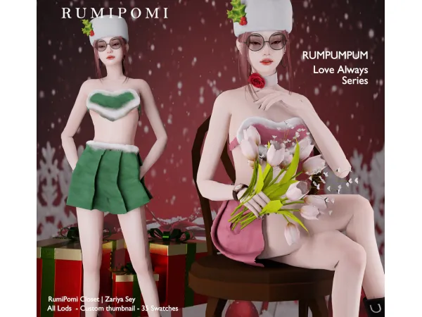 Alpha Rumpumpum_Zariya Christmas Set - The Sims 4 Custom Content