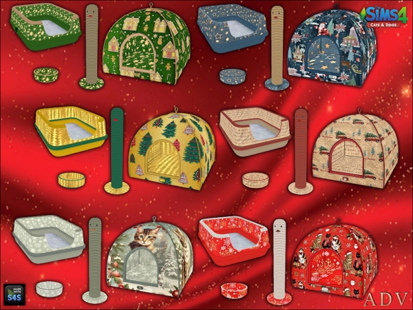 Maxis Match Cat accessories for Christmas by artedellavita_mabra - The Sims 4 Custom Content