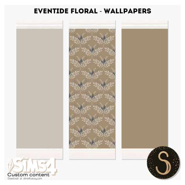 Mix Sims4Luxury Eventide Floral Wallpapers by simsfinds - The Sims 4 Custom Content