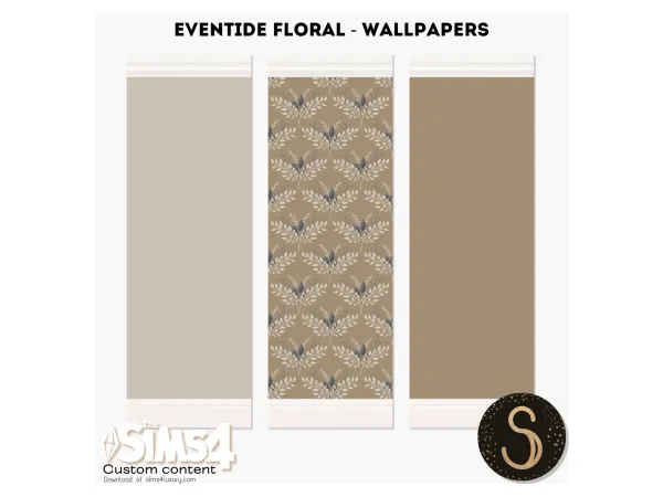 Mix Sims4Luxury Eventide Floral Wallpapers - The Sims 4 Custom Content