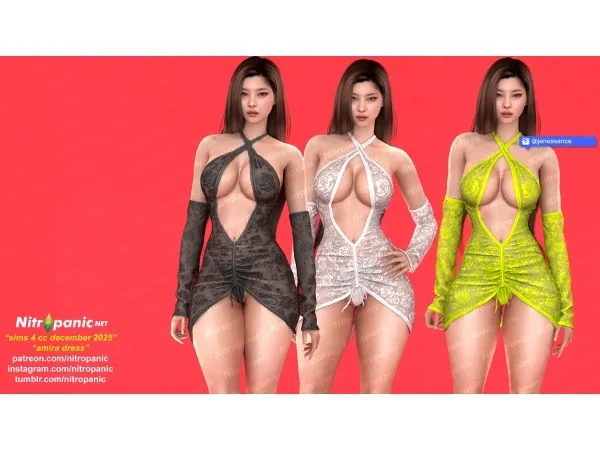 Alpha Nitropanic_Amira Dress - The Sims 4 Custom Content