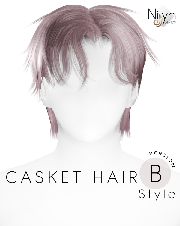 Alpha NILYN CASKET HAIR Style Version B by nilynsims - The Sims 4 Custom Content