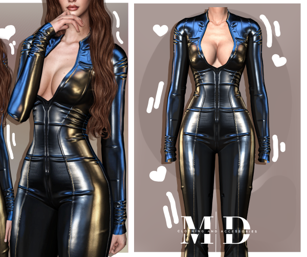 Alpha Latex and sports jumpsuit V1 and V2 by mydarling20 - The Sims 4 Custom Content
