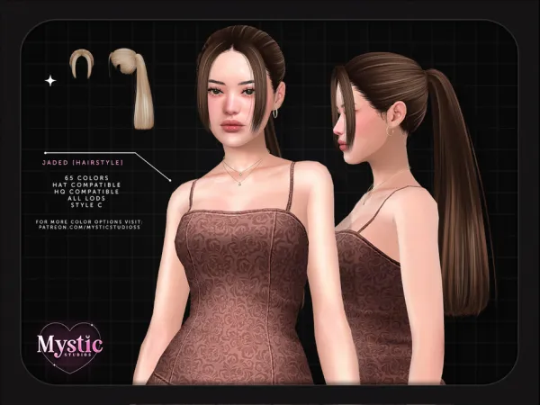Alpha Jaded (Hairstyle) Style C by Ursidxe - The Sims 4 Custom Content