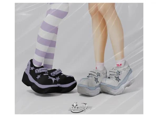 Alpha Rainbow Star Sneakers - The Sims 4 Custom Content