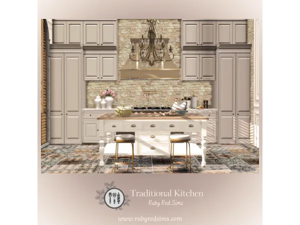 Alpha Traditional Kitchen Part 2 by RubyRed1023 - The Sims 4 Custom Content