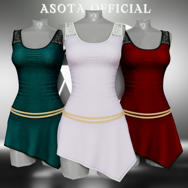 Alpha [ASOTA OFFICIAL ]Nayla Short Dress by asotaofficial - The Sims 4 Custom Content