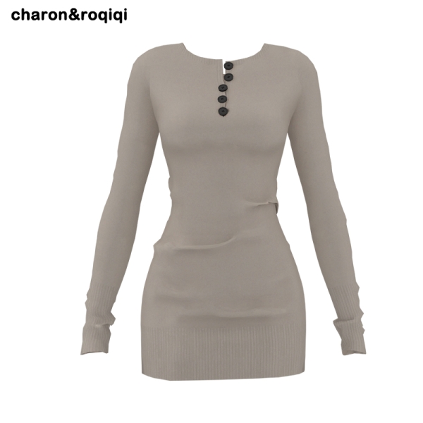 Mix [charonroqiqi]sweater bodycon dress by roqiqi - The Sims 4 Custom Content
