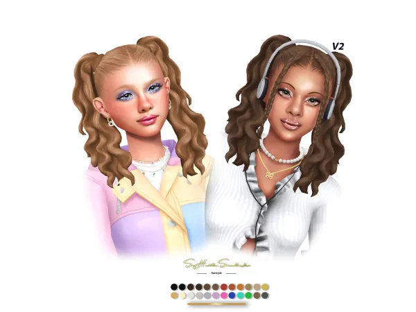 Sims 4 MaryLuz Hairstyle by sehablasimlish