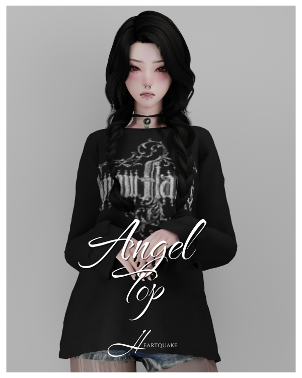 Maxis Match heartquake angel top by simsfinds - The Sims 4 Custom Content