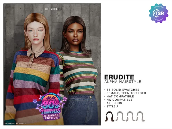 Sims 4 EURDITE (Hairstyle) - Style A by Ursidxe