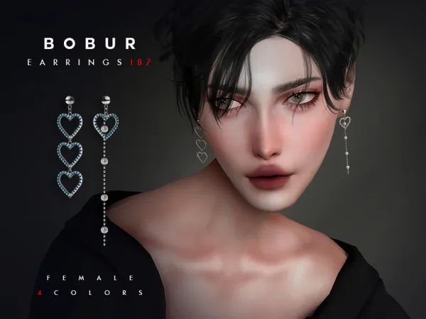 Sims 4 Heart shaped pearl drop earrings by Bobur2