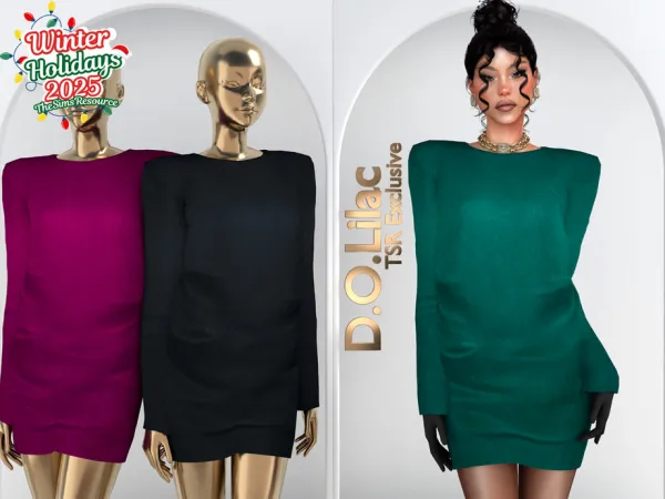 Alpha New Year's Night Glam Dress DO2077 - The Sims 4 Custom Content