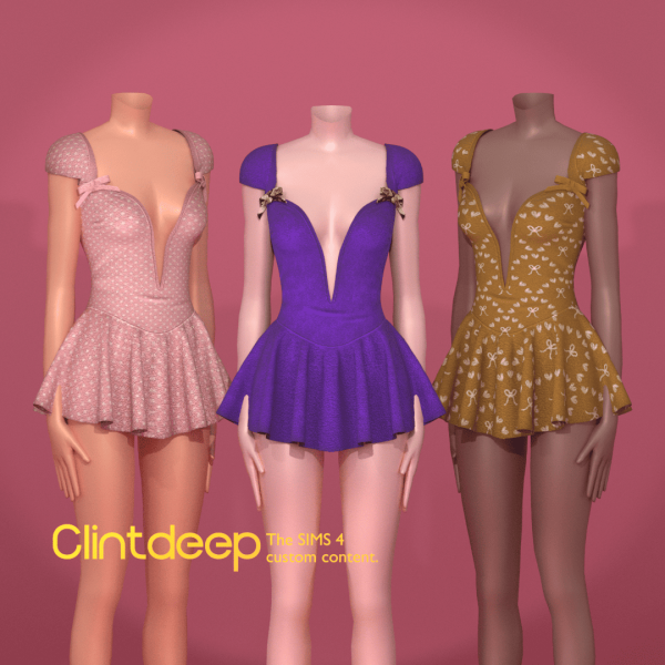 Alpha Clintdeep Andromeda Mini dress by clintdeep - The Sims 4 Custom Content