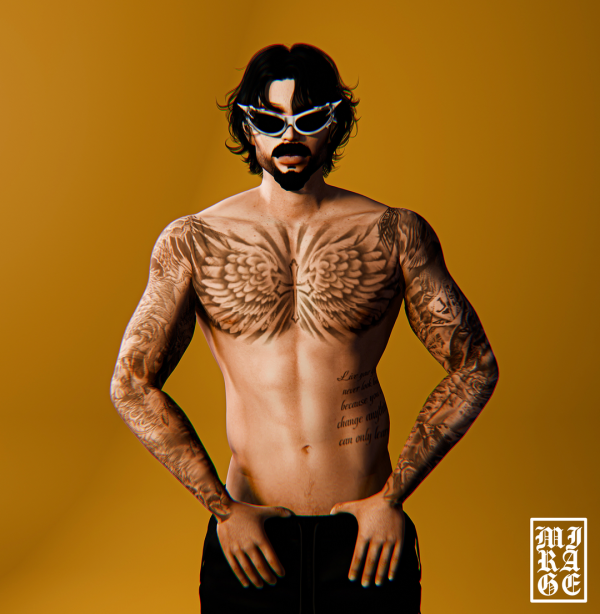 Mix WINGS TATTOO JAVIER by lamiragesims4 - The Sims 4 Custom Content
