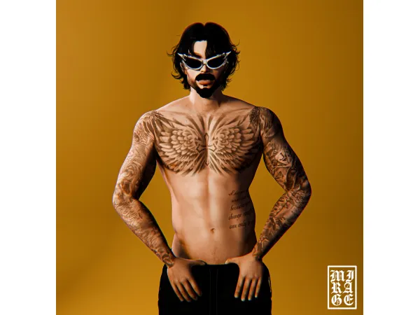 Mix WINGS TATTOO JAVIER - The Sims 4 Custom Content