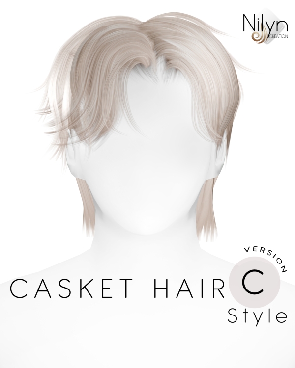 Alpha NILYN CASKET HAIR Style Version C by nilynsims - The Sims 4 Custom Content